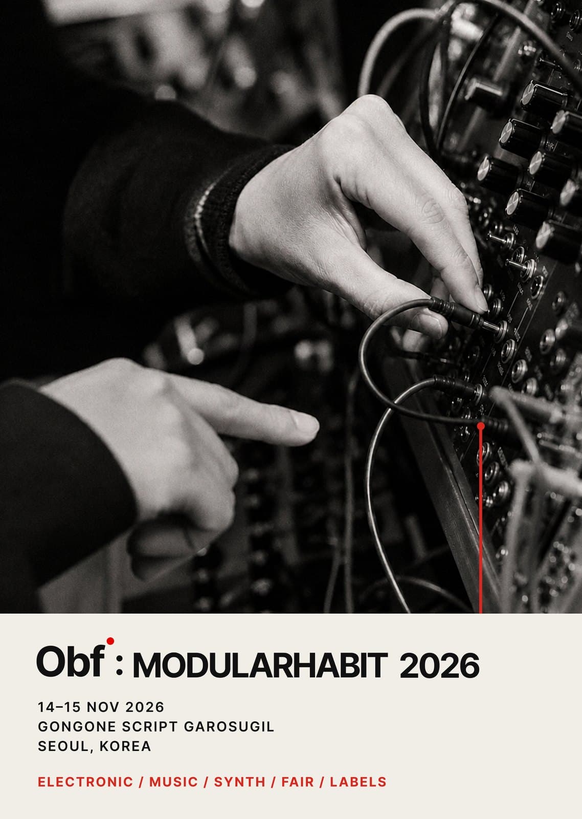 Obf : Modularhabit 2026 포스터 A. 2026.11.14 – 15, 공원스크립트 가로수길 (GONGONE SCRIPT GAROSUGIL)