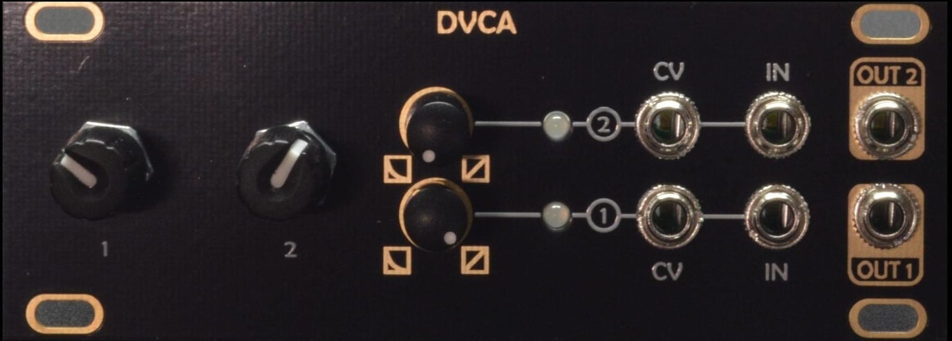 After Later Audio Dual VCA (dVCA) - 1U Intellijel Format 전면 패널
