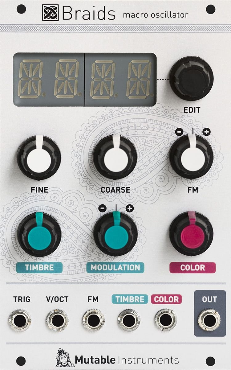 Mutable Instruments Braids 전면 패널
