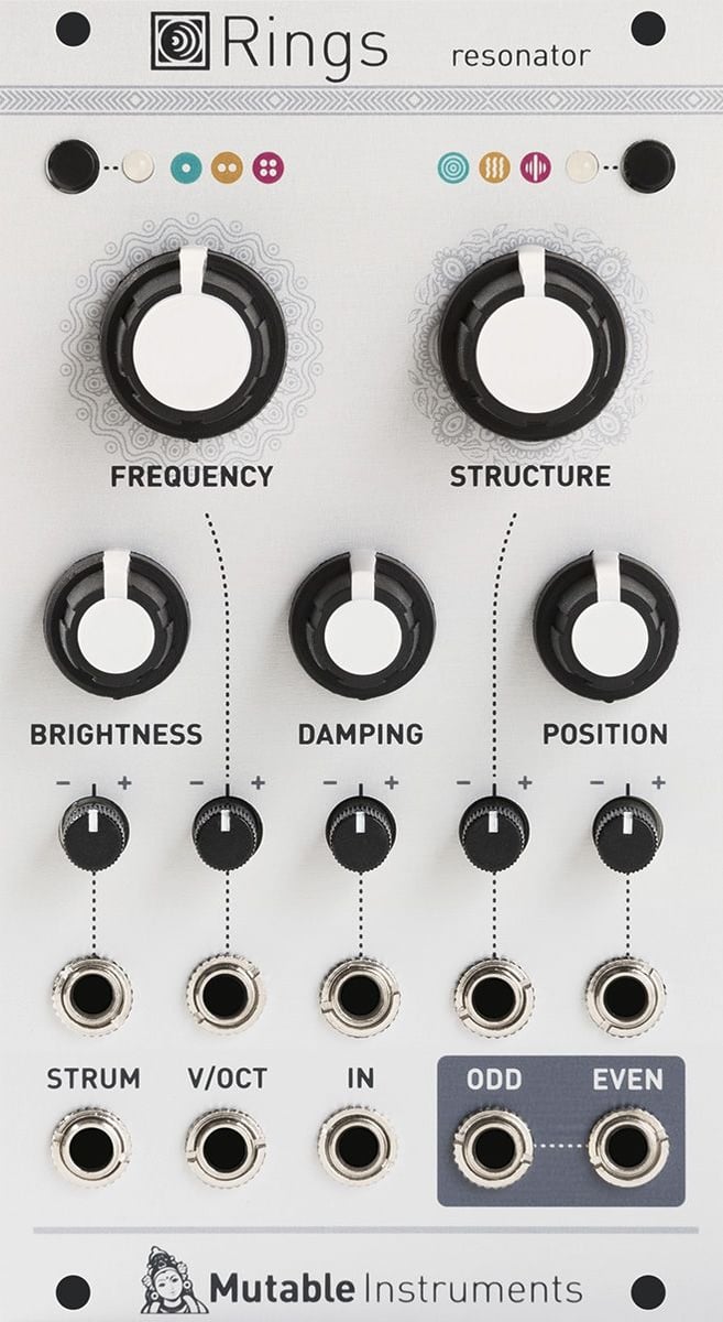 Mutable Instruments Rings 전면 패널