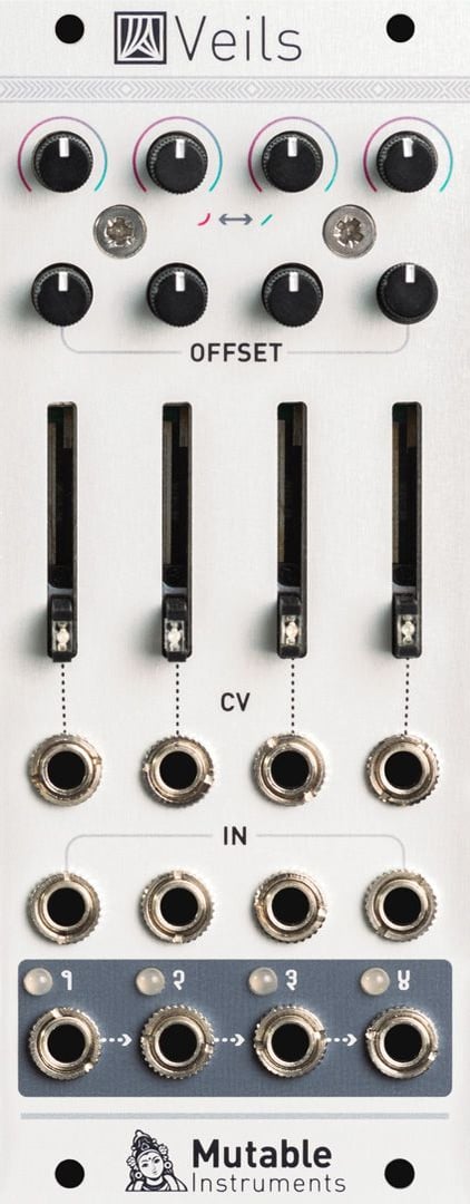 Mutable Instruments Veils 2020 전면 패널