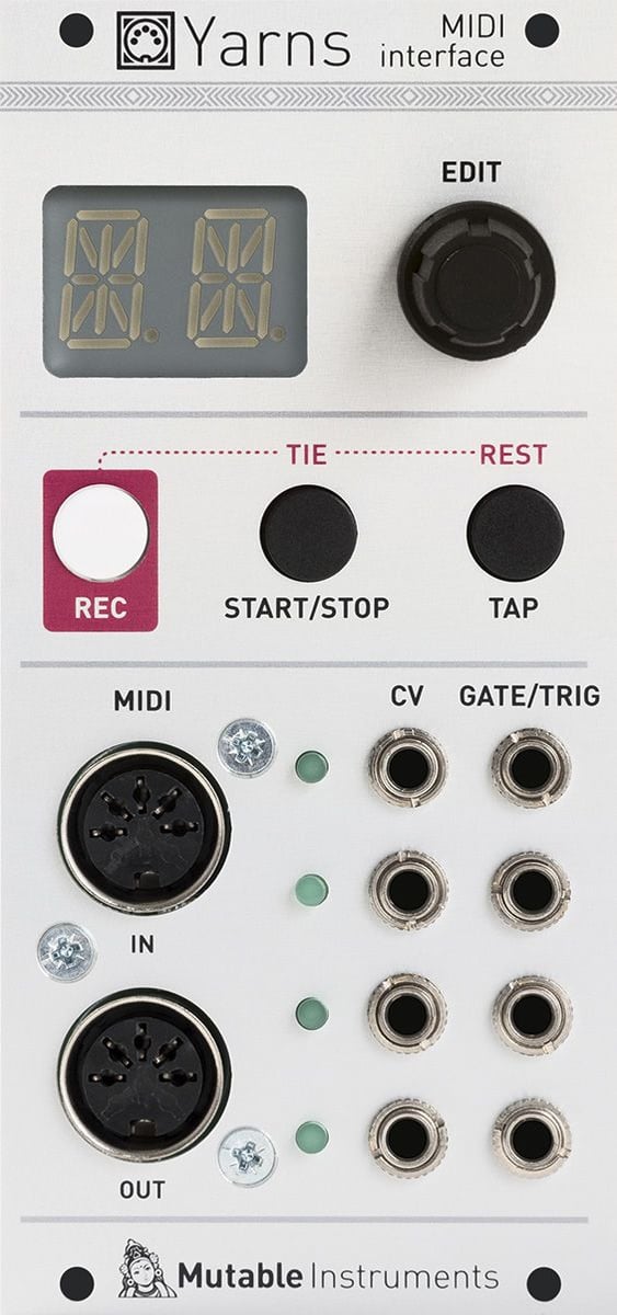 Mutable Instruments Yarns 전면 패널
